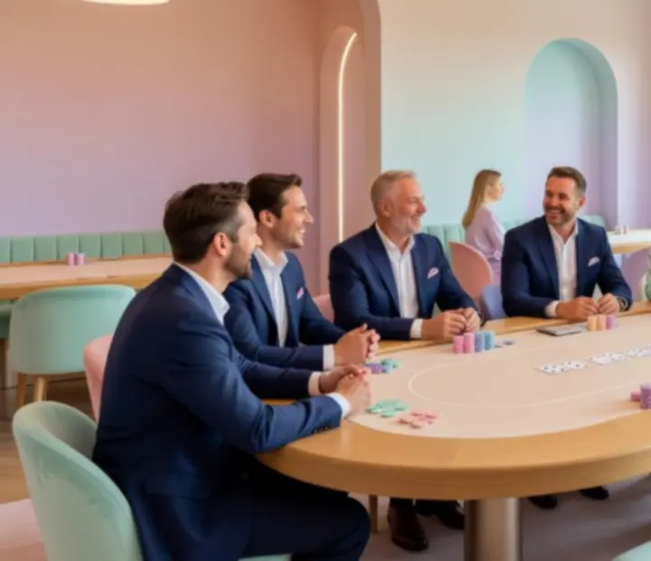 Firemní pokerový event v moderním pastelovém designu