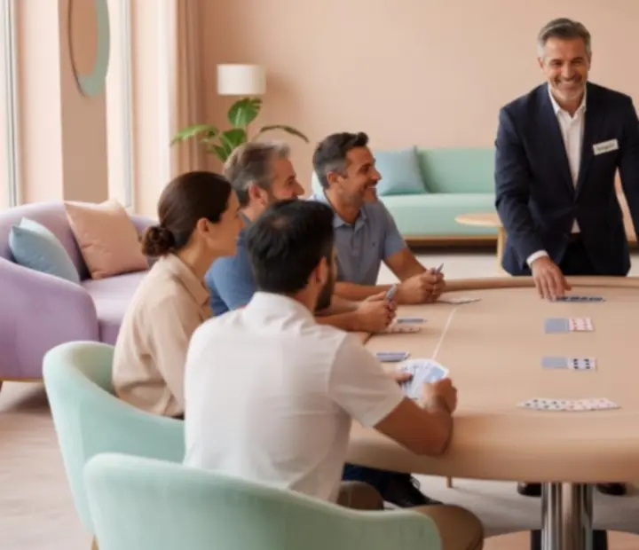 Zábavná instruktáž pokeru při teambuildingu