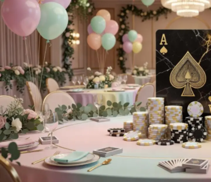 Tematická VIP dekorace u pokerového stolu
